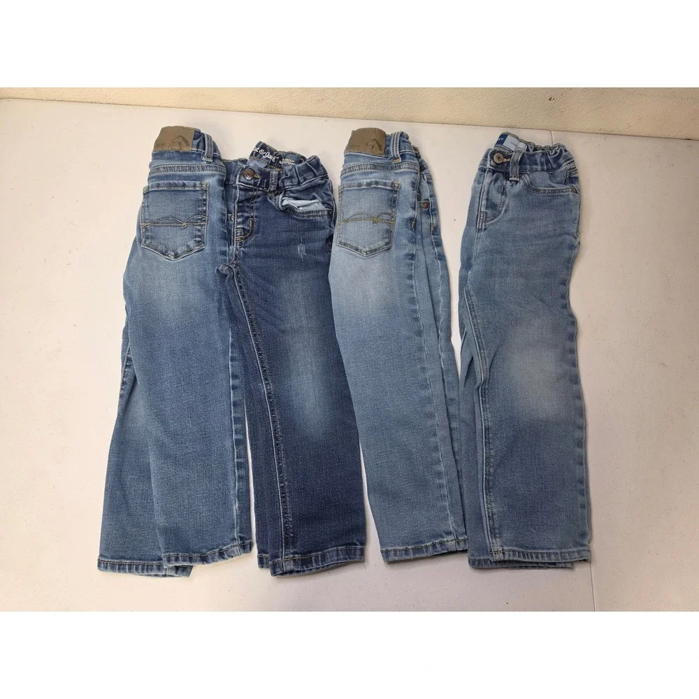 Lot of 4 Kids Jeans Size 4T Old Navy Cat & Jack Jordache Blue Denim Pants